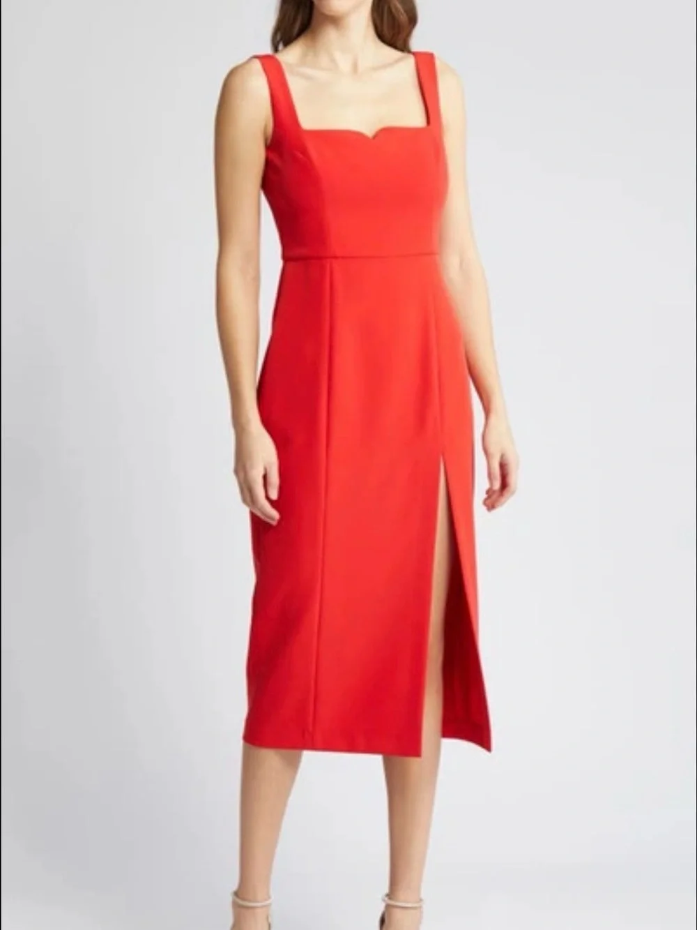french connection echo crepe midi dress French Connection Echo Crepe Halterneck Midi Dress Silver Lining